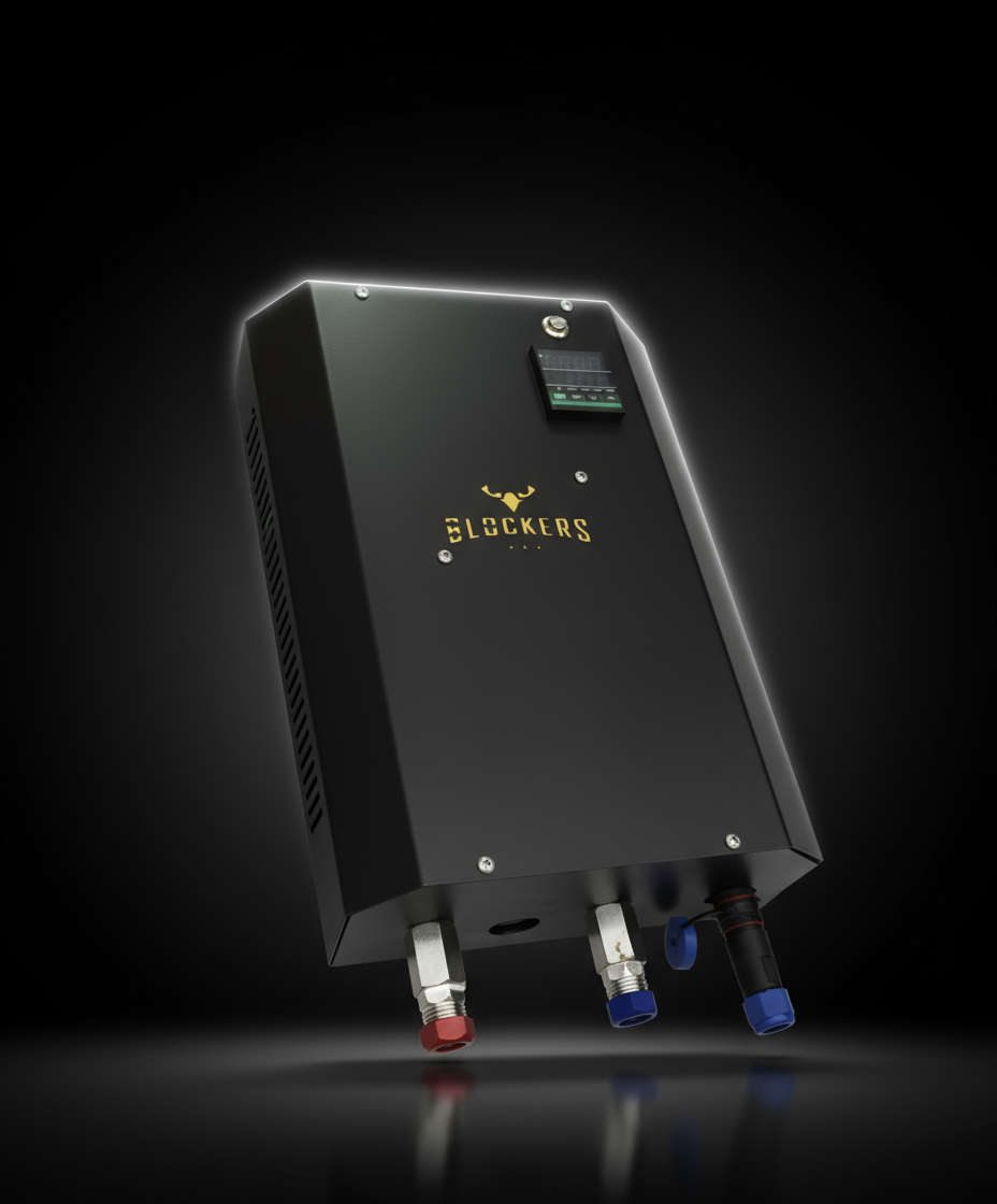 Blockers 5000 watt instant heater with digital temperature display