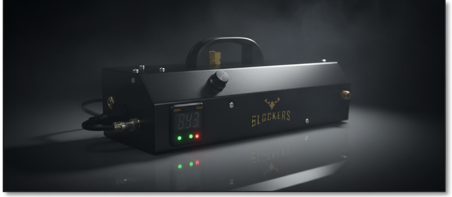 Blockers fogging machine with illuminated digital display
